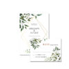 Geometric Wedding invite and rsvp design with gold foil