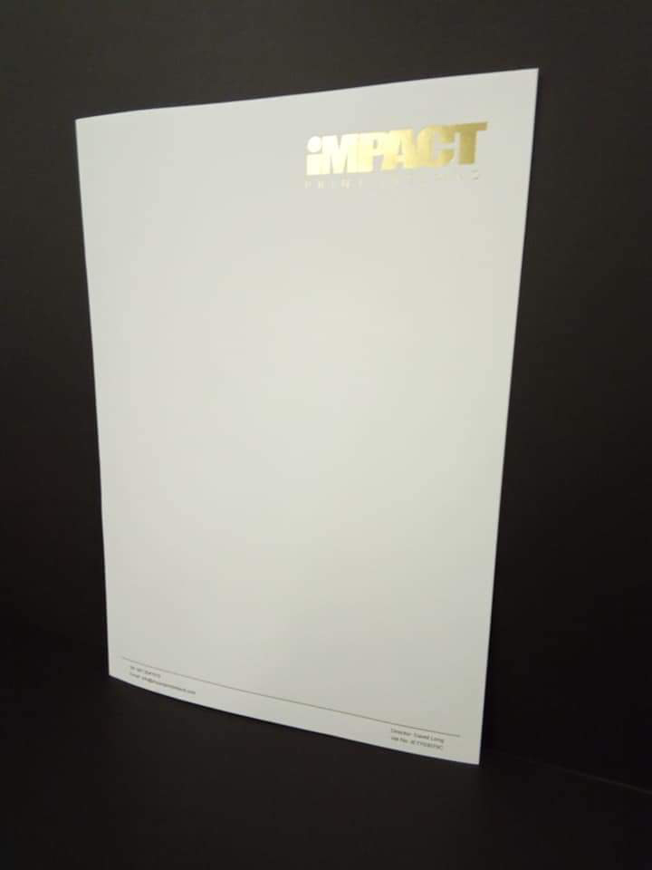 Foil Stamped Letterheads Crafted By Impact Print Ireland